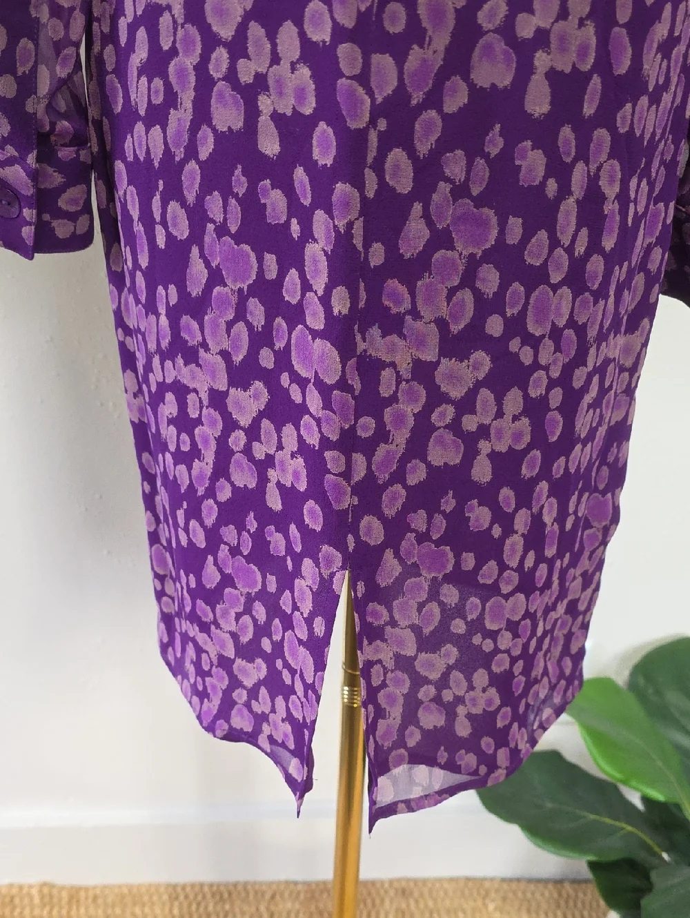 Cynthia Howie Vintage y2K 100% Silk Purple Printed Pencil Skirt Set Womens 8P